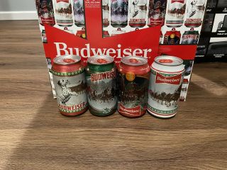 2020 Budweiser Christmas Holidays Cans Bottom Opened Limited Edition Rare