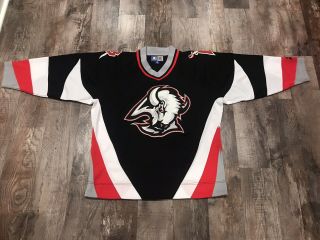1996 Starter Buffalo Sabres Goat Head Nhl Hockey Jersey Vintage Black Away M