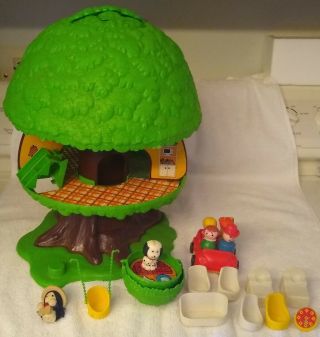 Vtg Kenner Tree Tots Family Tree House Toy 1975 Dog Kennel Swing Complete W/ Box