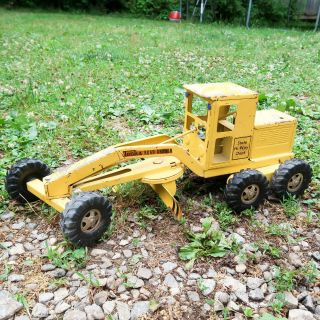 Vintage Tonka Road Grader 1950s Pressed Steel Yellow Toy State Hwy Dept