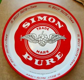 Simon Pure Beer Tray " The Best Taste In Town " William Simon Brewery Buffalo Ny