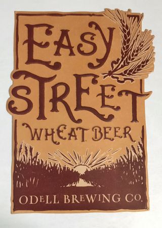 Easy Street Wheat Metal Tacker Craft Beer Sign Odell Brewing Mancave Colorado
