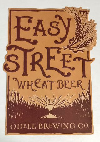 Easy Street Wheat Metal Tacker Craft Beer Sign Odell Brewing Mancave Colorado 2