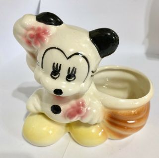 Disney Mickey Mouse Planter Ceramic Vintage 1950 