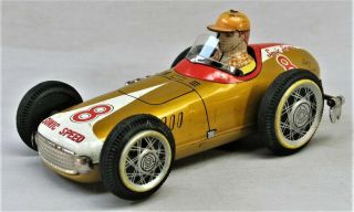 Vintage 8 Sonic Speed Tin Wind Up Race Car - - Made In Japan By Daiya