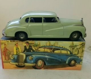 Jnf Friction Powered Mercedes Benz M300 Made In Germany Tinplate W/box Lt Green