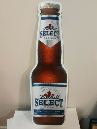 Labatt Select Tin Beer Bottle Sign 33 " × 10 "