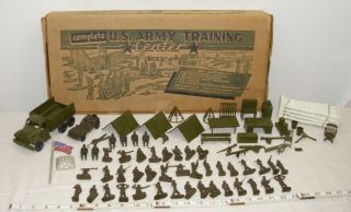 Marx Us Army Training Center Play Set 1950s Boxed Sharp