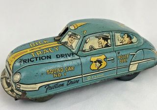Marx Tin Litho Dick Tracy Friction Blue Police Car No.  1 1940 