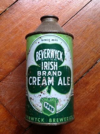 Beverwyck Irish Cream Ale Cone Top Beer Can Albany,  Ny Irtp
