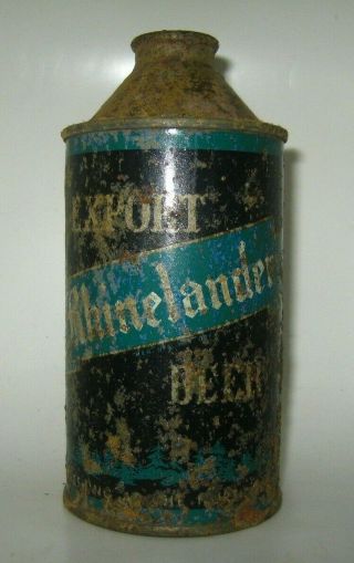 Old Rhinelander " Export " Cone Top Beer Can Rhinelander,  Wisconsin