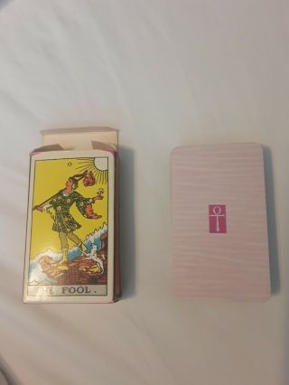 Vintage 1960s University Books Rider Waite Tarot Cards Deck Pink Ankh Backs 2