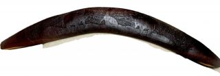 Vintage Mulga Wood Central Australian Walpiri Tribal Art Boomerang