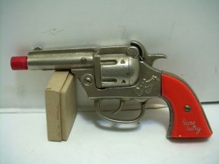 Vintage Kenton Nickel Plated Cast Iron Gene Autry Cap Gun Unfired