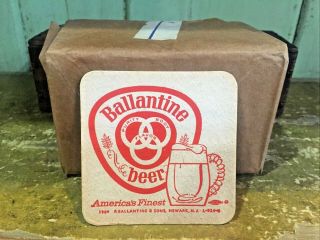 Vintage 1964 Ballantine Beer Drink Coasters Stack Of Old Stock Bar Newark Nj