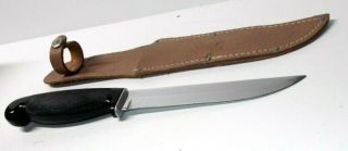 Vintage Cattaraugus Fixed Blade Knife With Leather Sheath