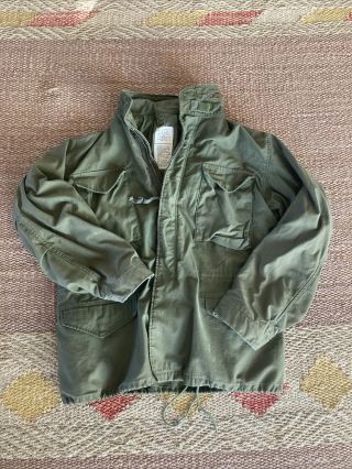 Usgi 1970 Coat Cold Weather Field Og - 107 Usa Jacket - Large Vintage Vtg