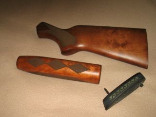 Vintage Checkered Stock And Forearm For Winchester 120,  1200,  1300 12 Gauge.
