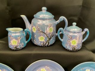 20 Piece Noritake Blue / Purple Lustre Child ' s Tea Set 2