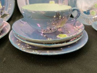 20 Piece Noritake Blue / Purple Lustre Child ' s Tea Set 3