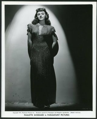 Paulette Goddard In Stylish Portrait Vintage 1941 Photo