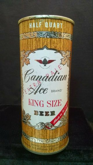 Canadian Ace Extra Pale Beer King Size Half Quart Mid 1950 