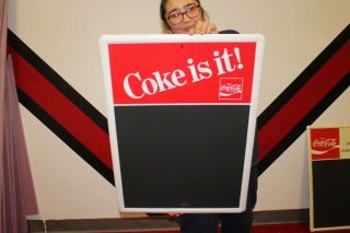 Vintage Coca Cola Coke Is It Soda Pop Restaurant Menu Board 28 " Metal Sign
