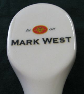 White Mark West Est 1978 Ceramic Beer Tap Handle
