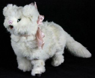 French mechanical toy doll white cat Wind - up Clockwork Roullet et Decamps 3