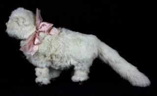 French mechanical toy doll white cat Wind - up Clockwork Roullet et Decamps 5
