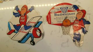 Vintage 70 ' s Set of 10 Budweiser Bud Man Stickers Large 7 - 9 inches 3