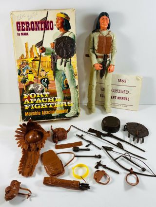 Vtg Marx Johnny West Action Figure Toy Fort Apache Geronimo Indian