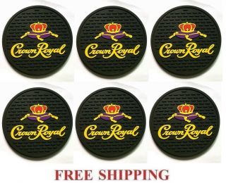 Crown Royal Black Canadian Whisky Set Of 6 Bar Top Spill Mat Coasters