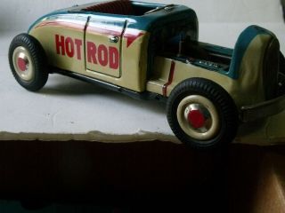 Vintage Hot Rod Tin Litho.  Japan Friction Power Nomura Toys