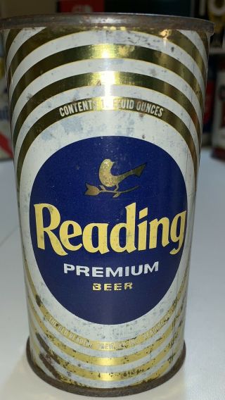 Reading Premium Beer 12 Oz.  Flat Top Bird Can Pennsylvania Bottom Open Irtp Lid