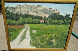 Vintage French Countryside Landscape Impressionist Oil Painting