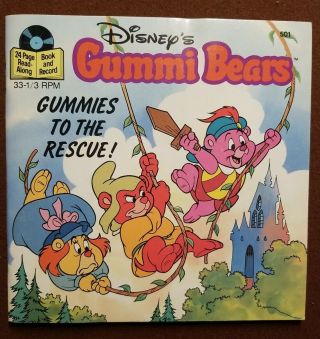 Walt Disney Page Read Along Book Record Gummi Bears To The Rescue 501