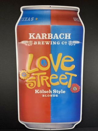 Karbach Brewing Love Street Craft Beer Metal Tacker Sign Brand