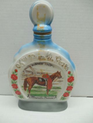 Jim Beam Vintage Porcelain Whiskey Bottle 96 Kentucky Derby 1969 Majestic Prince