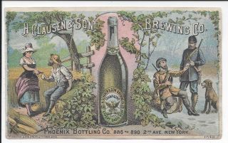 Trade Card,  Clausen & Son Brewing Co.  (phoenix Bottling Co. ) C1876