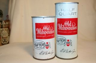Old Milwaukee Beer 12 &16 Oz.  Ss Zip Tabs - Jos.  Schlitz Brewing Co.  Milwaukee,  Wi
