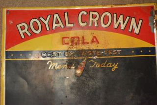 Vintage Royal Crown Cola Tin Metal Chalkboard Sign 28 " X 20 "