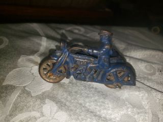 Hubley Cast Iron Motorcycle With Sidecar 1724 All Orginal