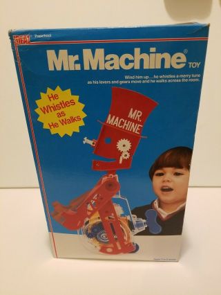 Vintage Rare 1987 Ideal Mr Machine Windup Walking Toy Robot W/box