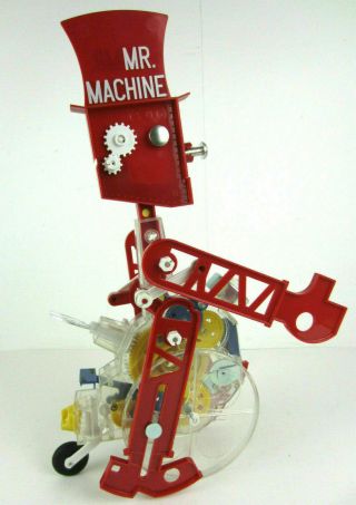 Mr Machine Wind Up Walking Toy Robot Instruction Metal Key/bell/wrench Box