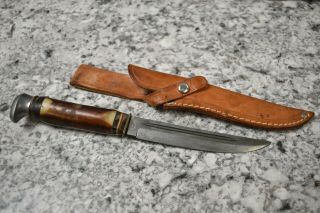 Vintage G.  C.  Co.  Stag Knife No.  461 Made In Solingen Gremany Fixed Blade Knife