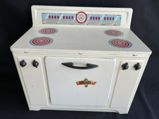 Vintage Little Chef Toy Stove Oven Range Metal Tin Toy Ohio Art Co Model 163