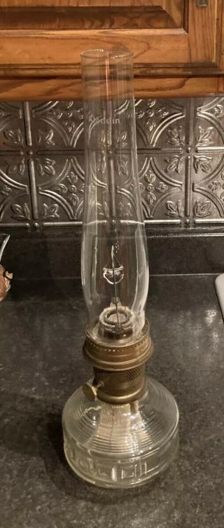 Vintage Aladdin Glass Kerosene Oil Lamp Model 23 Brass