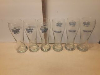 6 Samuel Adams Seasonal Brew Glasses.  Shipped Priority Mail Insured