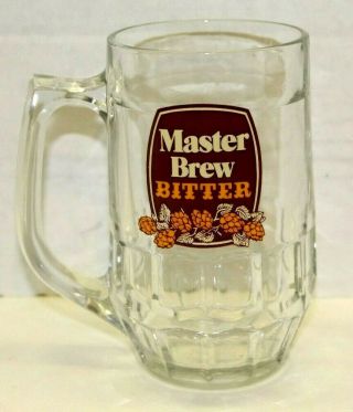 Vintage Master Brew Bitter Half Pint Glass Mug Stein Beer Brewery Cup Home Bar